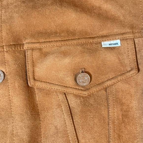 Mother Bruiser Jacket Spice‎ Brown Faux Suede Rhinestone Sun Jacket M Boho NWT - Picture 5 of 13